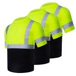 Men’s High Visibility Reflective Safety Shirts - 3 Pack