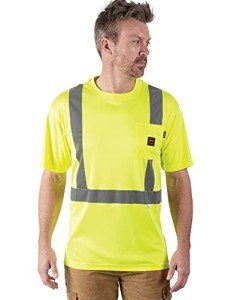 Men's Hi-Vis Yellow Safety T-Shirt, Large