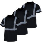 Reflective High Visibility Shirts for Men – 3 Pack