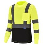 High Visibility Long Sleeve Safety T-Shirt - Yellow