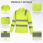 Hi-Vis Reflective Long Sleeve Polo Shirts - 6 Pack