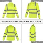 Hi-Vis Reflective Long Sleeve Polo Shirts - 6 Pack
