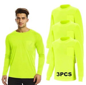 3-Pack High Visibility Reflective Safety Shirts for Men