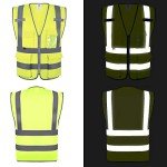 High Visibility Safety Vest with Multi Pockets - 10 Pack