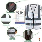 High Visibility Custom White Safety Vest - XXL