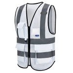 High Visibility Custom White Safety Vest - XXL