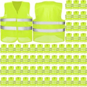 60 Pcs High Visibility Reflective Safety Vests