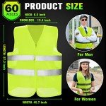 60 Pcs High Visibility Reflective Safety Vests