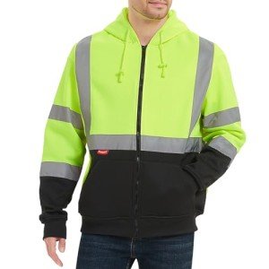 High Visibility Class 3 Safety Hoodie, Green 2XL