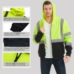 High Visibility Class 3 Safety Hoodie, Green 2XL