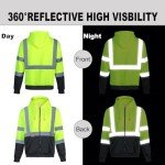 High Visibility Class 3 Safety Hoodie, Green 2XL