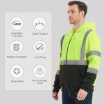 High Visibility Class 3 Safety Hoodie, Green 2XL