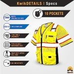 High Visibility Executive Safety Vest with 10 Pockets