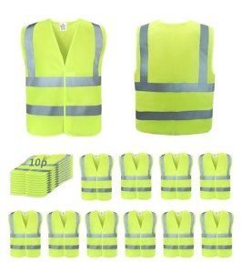 10-Pack Reflective Safety Vests – ANSI Class 2