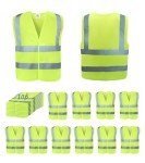 10-Pack Reflective Safety Vests – ANSI Class 2