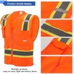 High Visibility Reflective Safety Vest - Orange, XL