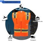 High Visibility Reflective Safety Vest - Orange, XL
