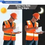 High Visibility Reflective Safety Vest - Orange, XL
