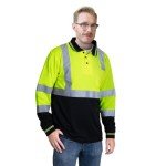 Reflective Safety Polo Shirt, Long Sleeve, Yellow