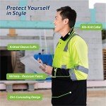 Reflective Safety Polo Shirt, Long Sleeve, Yellow