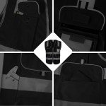 High Visibility Black Safety Vest with 9 Pockets
