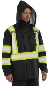 Men’s Hi-Vis Waterproof Rain Jacket - Class 3