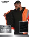 Men's Neon Orange Safety Hoodie Jacket - ANSI Class 3
