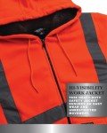 Men's Neon Orange Safety Hoodie Jacket - ANSI Class 3