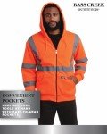 Men's Neon Orange Safety Hoodie Jacket - ANSI Class 3