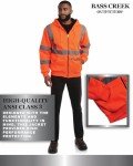 Men's Neon Orange Safety Hoodie Jacket - ANSI Class 3