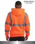 Men's Neon Orange Safety Hoodie Jacket - ANSI Class 3