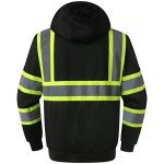 Hi-Vis Zip-Up Safety Hoodie with Reflective Strips