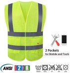 High Visibility Safety Vest 10 Pack - Yellow Reflective