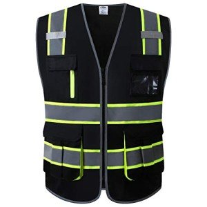 High Visibility Safety Vest with 9 Pockets