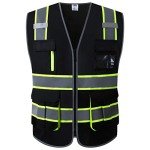 High Visibility Safety Vest with 9 Pockets