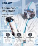 LANON Heavy-Duty Black Nitrile Disposable Gloves