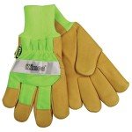High-Visibility Thermal Pigskin Safety Gloves - Medium