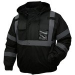 Men's Reflective Safety Jacket with Hood and Pockets