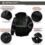 Men's Reflective Safety Jacket with Hood and Pockets