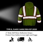 Men's High Visibility Reflective Safety Hoodie - Yellow