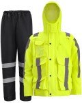Oumurs Hi-Vis Waterproof Rain Gear for Men