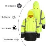 High-Visibility Reflective Waterproof Rain Jacket for Men