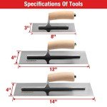Goldblatt 3-Piece Carbon Steel Trowel Set