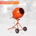 Portable 5 CU FT Electric Cement Mixer Machine