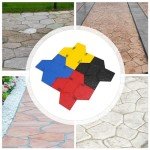 4PC Realistic Concrete Stamping Mats with Handles