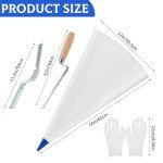 Flutesan 9 Pcs Tile Grout Masonry Mortar Bag Set Include 6 Pcs 12" x 24" Cement Sealer Bag Concrete Grouting Bag 1 Pcs Brick Jointer 1 Pcs Tuck Pointers 1 Pair Gloves for Tile Filler Installation Tool