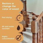 Furniture Clinic Wood Stain | Multiple Finishes | Fast Drying | Indoor and Outdoor Furniture and More | Water Based, Low Odor, Non-Toxic | Polyurethane| Rosewood (8.5oz / 250ml)