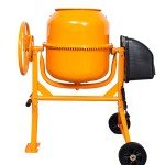 Fujampe 5 Cu Ft Electric Cement Mixer, 2/3 Hp Portable Electric Concrete Mixer Machine 140L Power Wheelbarrow Cement Mixing Tools for Stucco Mortar (Orange, 5 Cu. Ft.)