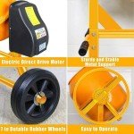 Fujampe 5 Cu Ft Electric Cement Mixer, 2/3 Hp Portable Electric Concrete Mixer Machine 140L Power Wheelbarrow Cement Mixing Tools for Stucco Mortar (Orange, 5 Cu. Ft.)