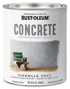 Rust-Oleum 379908 Concrete Interior Wall Paint, Quart, Sidewalk, 0.25 Gallon (Pack of 1)